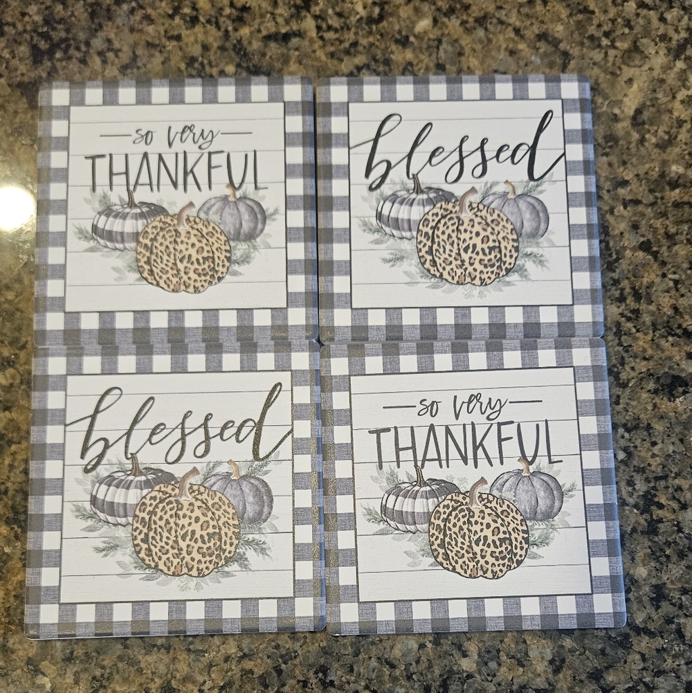 NWT 4pk Fall Tableware Coasters